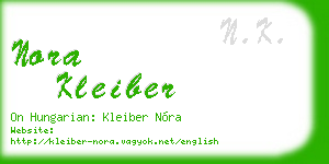 nora kleiber business card