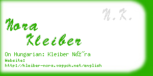 nora kleiber business card